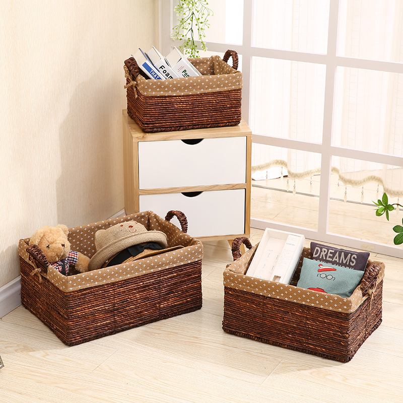 High Quality Best Selling Eco-friendly Set of Natural Weave Hyancinth Basket From Vietnam 