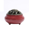 Ice Cracked Glaze Ceramic Incense Burner with Brass Lid
