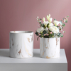Customized desk pot home decor cheap colorful modern geometric ceramic delicate flower pot