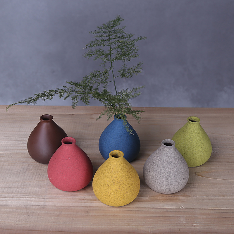 new design plant shape home decor cheap colorful modern geometric ceramic flower vases