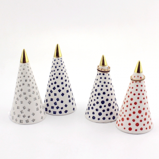 Hot Sale Handmade Ceramic Cone Shape Ring Holder