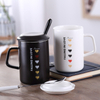 Porcelain Mug Sublimation Custom Shape Coffee Cup Tea With Lid Spoon White Ceramic Mugs 